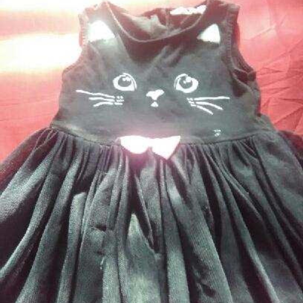 Girl's Kitty Cat Black Tank Dress/costume size 4/5